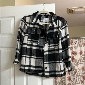 Old Navy Kid's Black and White Plaid Jacket